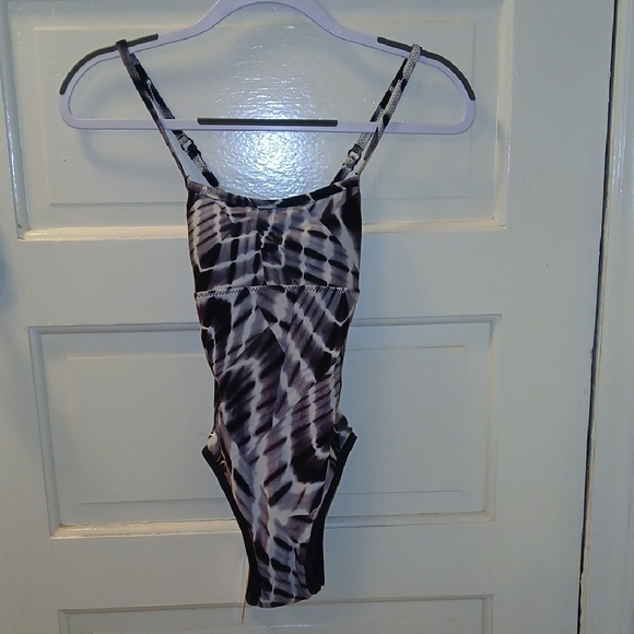 Speedo Kids One Piece Bodysuit - Black and White - Picture 1 of 4